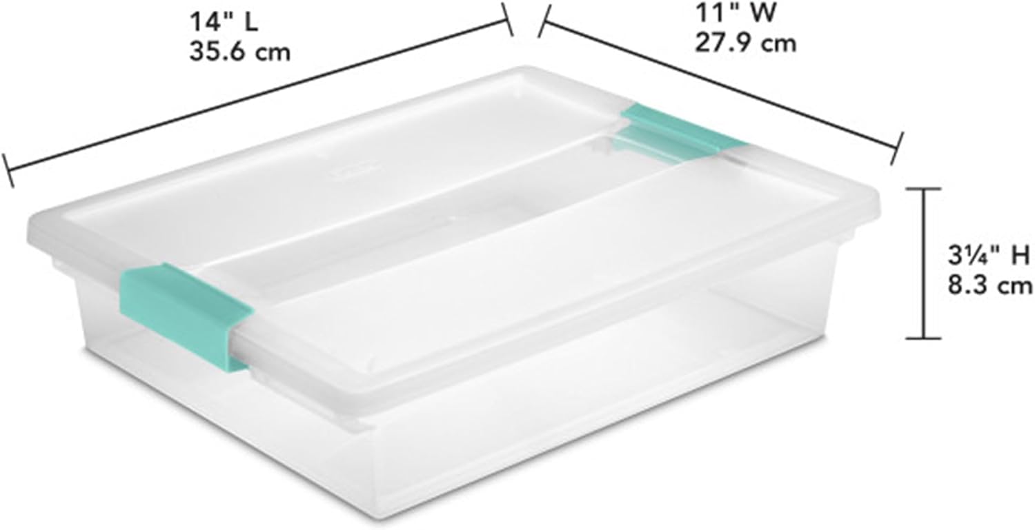 Sterilite 6-Pack Clip Box. Stackable Clear Plastic Bins with Latching Lids. Large - Writing. Arts or Crafts Supplies Storage Containers for Home. Office. Classroom and Workshop Organization - Image 3