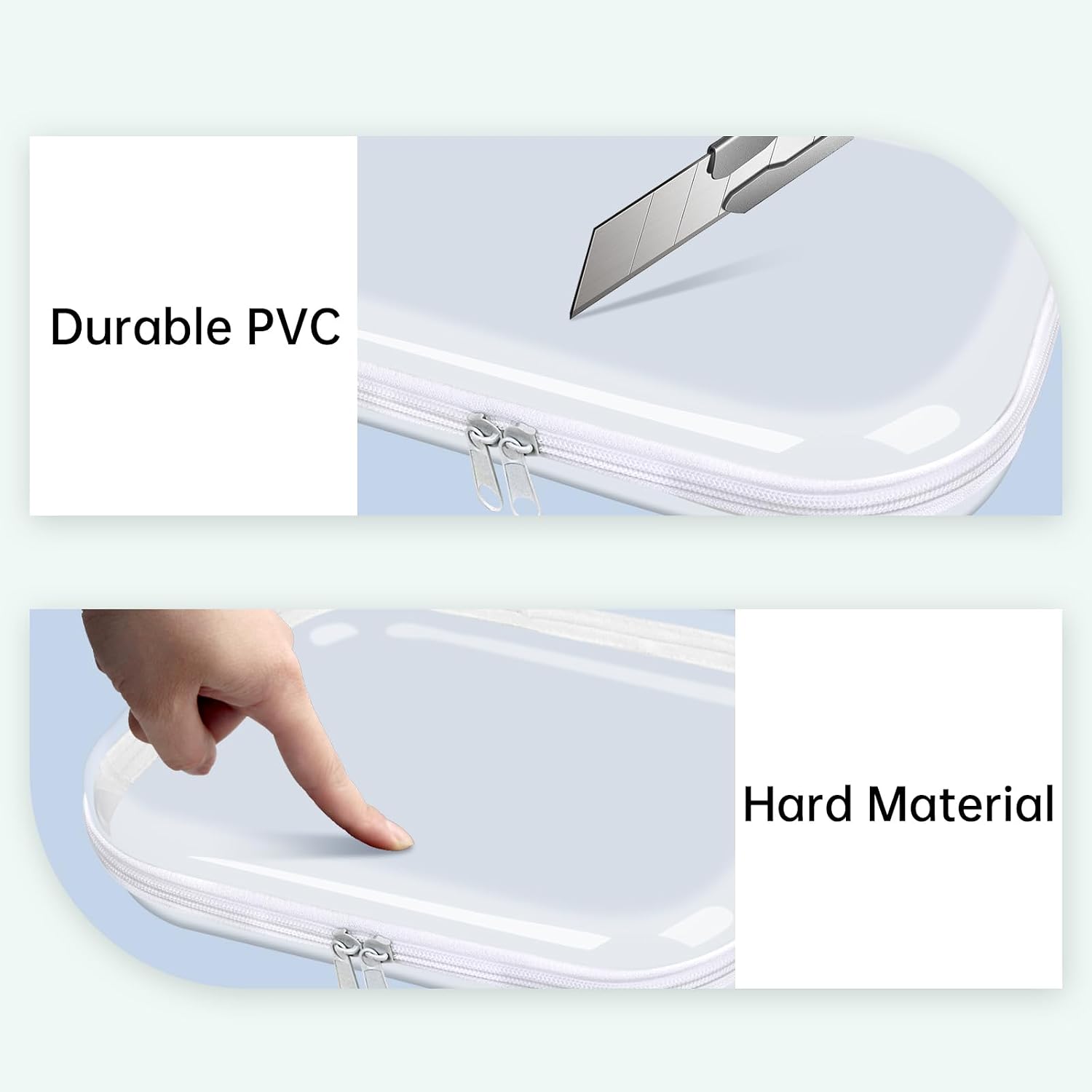 Clear Hard Shell Zipper Case.3PCS Transparent Clear Zipper Pouches.Hard Side Plastic Case Set.Portable Travel Storage Organizer Bins - Image 5