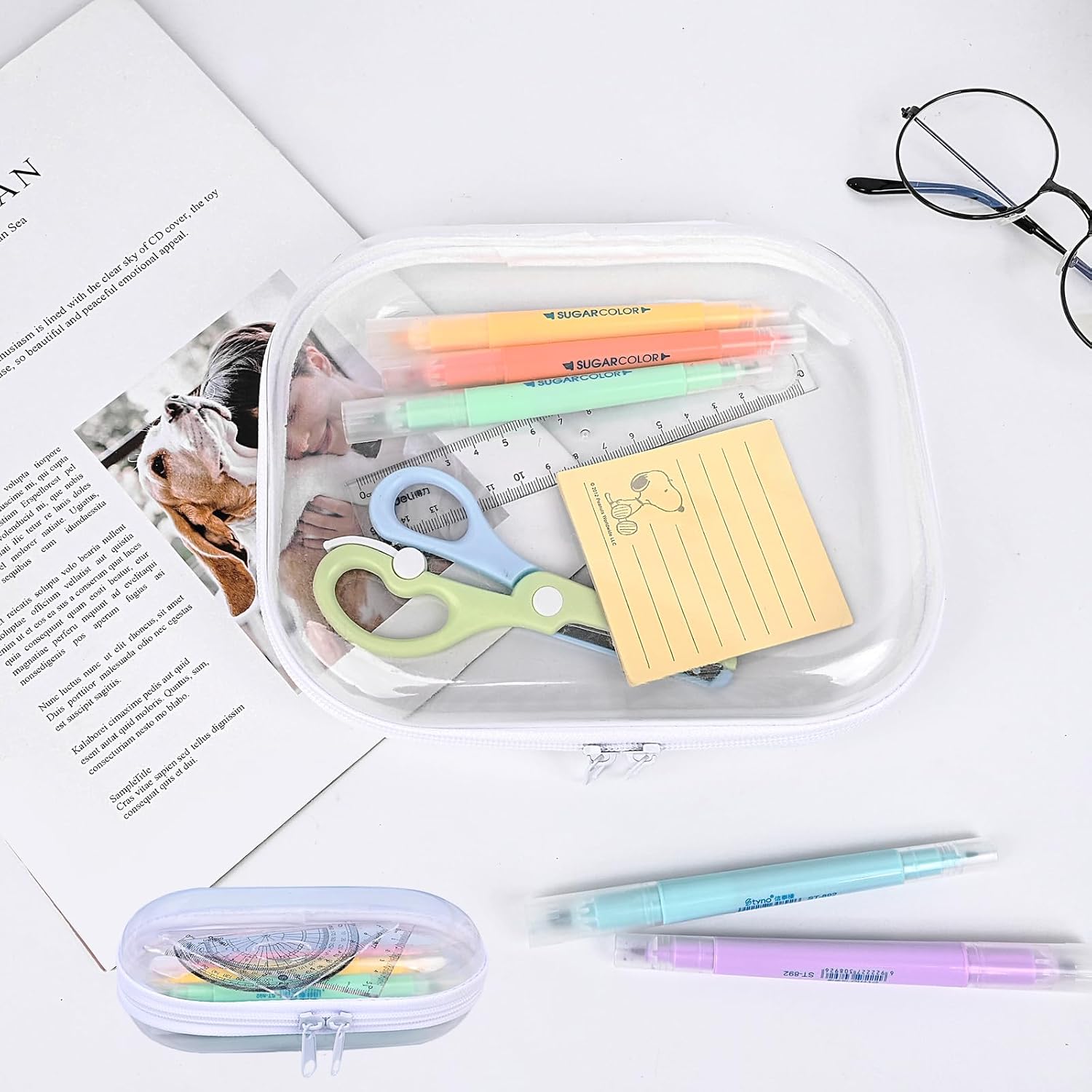Clear Hard Shell Zipper Case.3PCS Transparent Clear Zipper Pouches.Hard Side Plastic Case Set.Portable Travel Storage Organizer Bins - Image 6