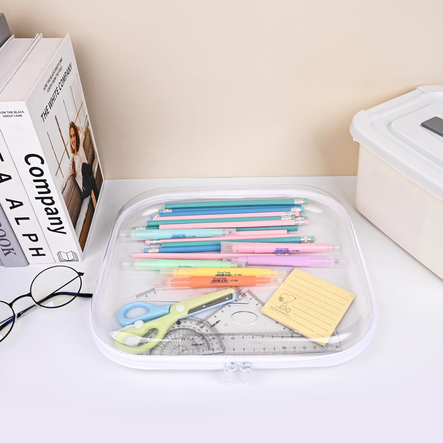 Clear Hard Shell Zipper Case.3PCS Transparent Clear Zipper Pouches.Hard Side Plastic Case Set.Portable Travel Storage Organizer Bins - Image 7