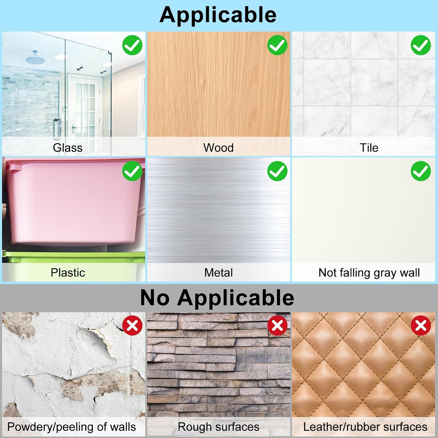 vivinin 15 Pack Shower Caddy Adhesive Replacement. Shower Shelf Adhesive No Drilling. Adhesive Hooks for Showe Caddy. Soap Holder. and Kitchen Racks - Image 3