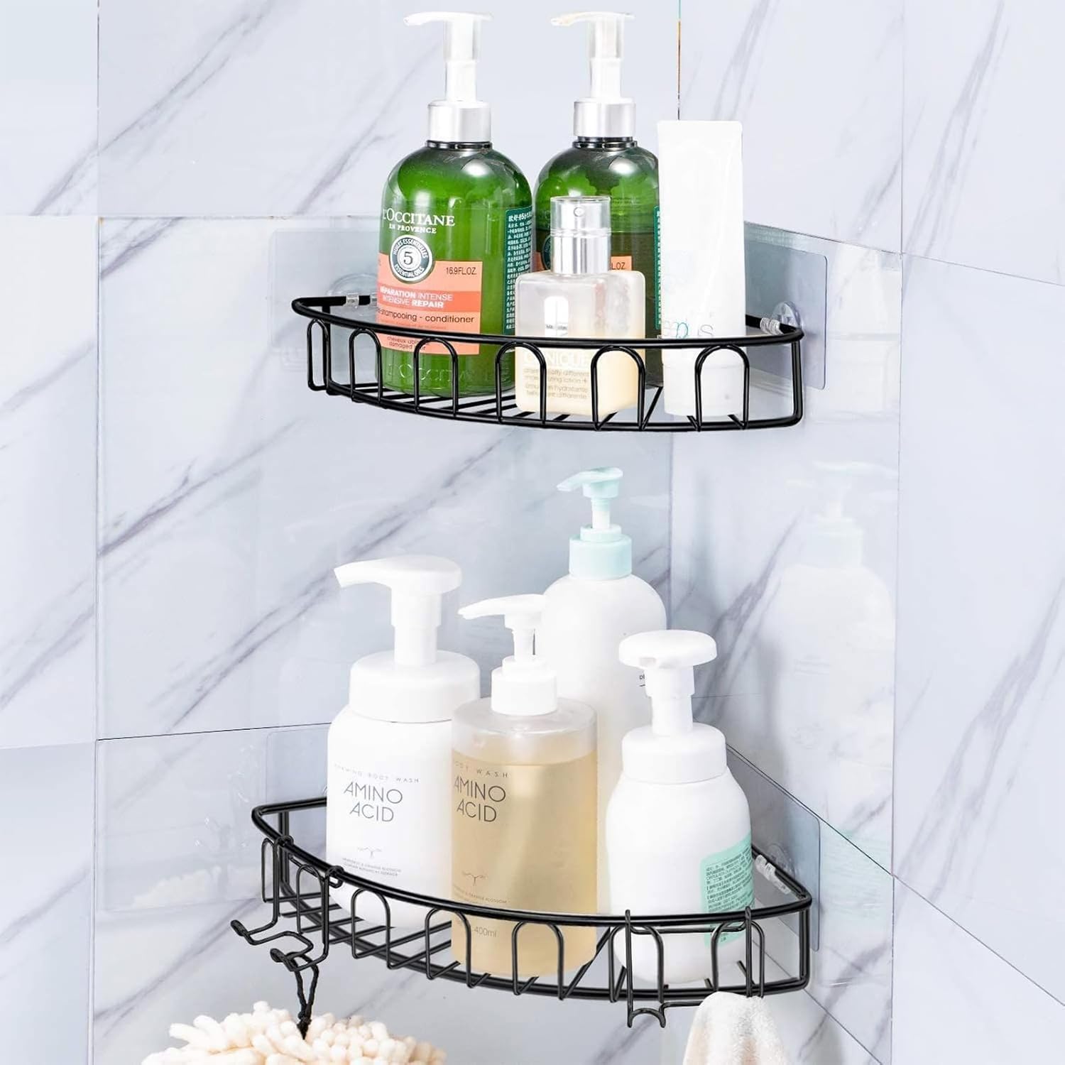vivinin 15 Pack Shower Caddy Adhesive Replacement. Shower Shelf Adhesive No Drilling. Adhesive Hooks for Showe Caddy. Soap Holder. and Kitchen Racks - Image 7