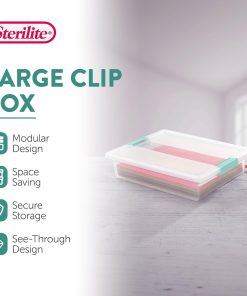 Alternative view of Sterilite 6-Pack Clip Box. Stackable Clear Plastic Bins with Latching Lids. Large - Writing. Arts or Crafts Supplies Storage Containers for Home. Office. Classroom and Workshop Organization
